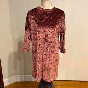 ZARA Crushed Velvet Mini Dress / Tunic - Mauve